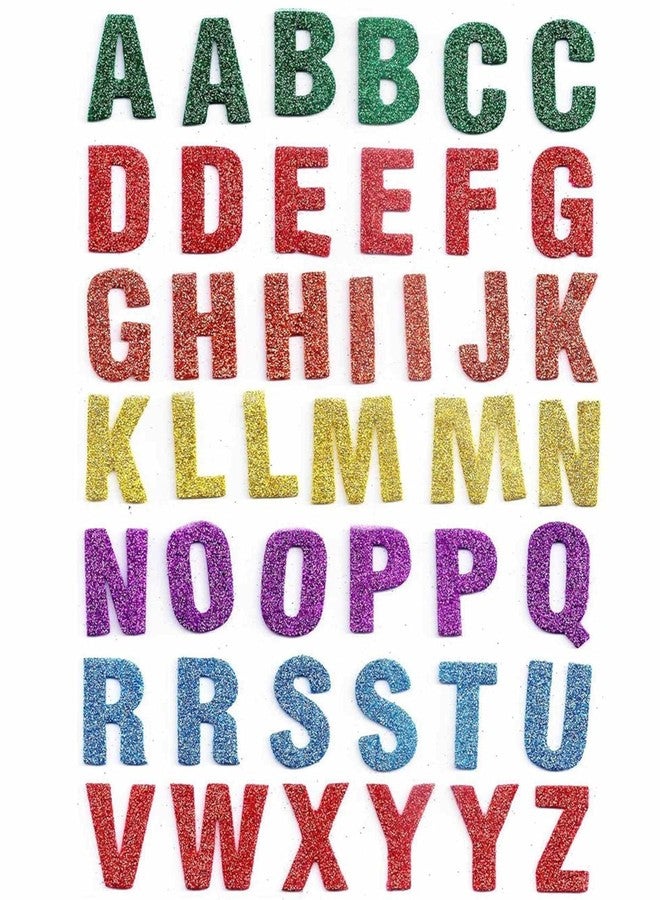 REDGE ABCD Glitter Foam Sticler Self Adhesive Sticker for Art and Craft, Scrapbook, Kids, Pack of 3